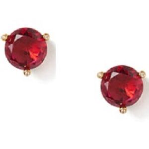 Kate Spade Rise & Shine Studs gold , fuchsia pink purple  stone 0.43